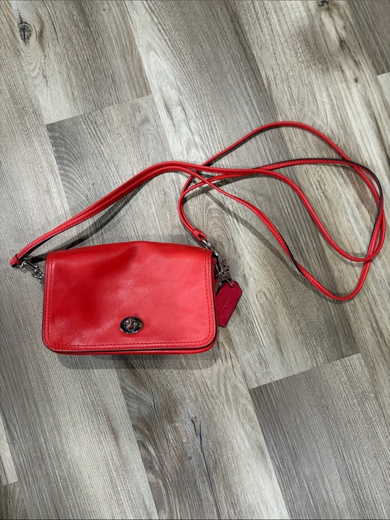 Coach Handbags - Coach Red Leather Crossbody Bag with Turn-Lock